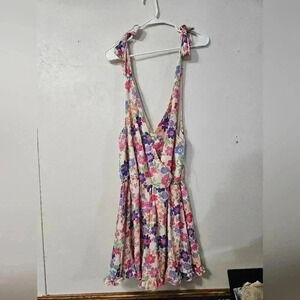 NWOT! Peach love california tie shoulder romper!